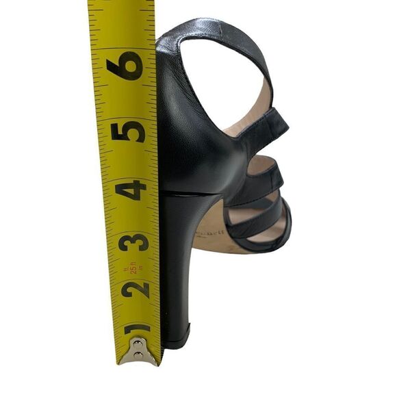 🔵L.K. Bennett Black Multi-Strap Leather Heels Sandals Strappy 38.5 - Picture 8 of 9